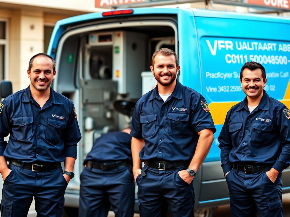 AGK HVAC Solutions technician team with service van in Dubai